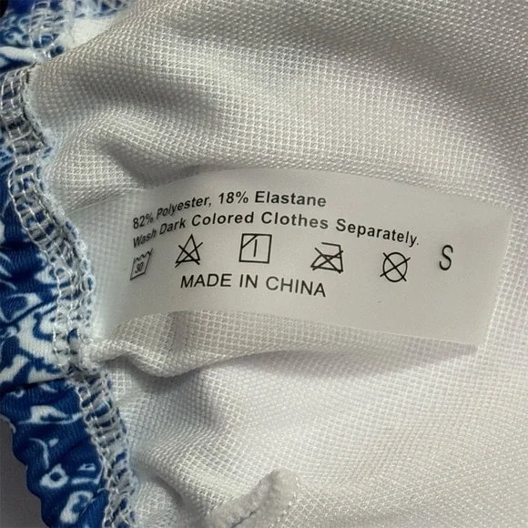 Blue Printed Triangle Bikini Set - Women Swim - Picture 4 of 4